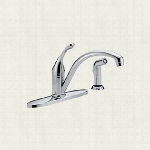 Delta 440-we-dst Collins 1 Handle Water Efficient Kitchen Faucet In Chrome With Spsray