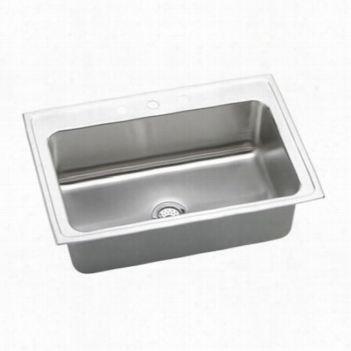 Elkay Dlrs332210 Lustertone 10"" Ddeep Single Bowld Rop In Sink