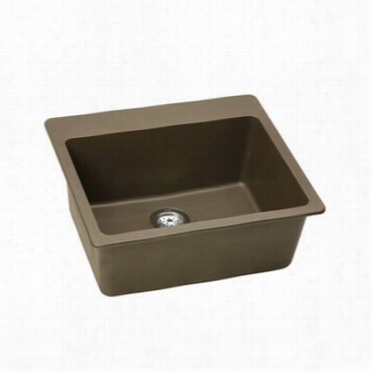 Elkay Elg2522mc0 Gourmet 25&quto;" Top Mount Singlle Bol Granite Sink Mocha