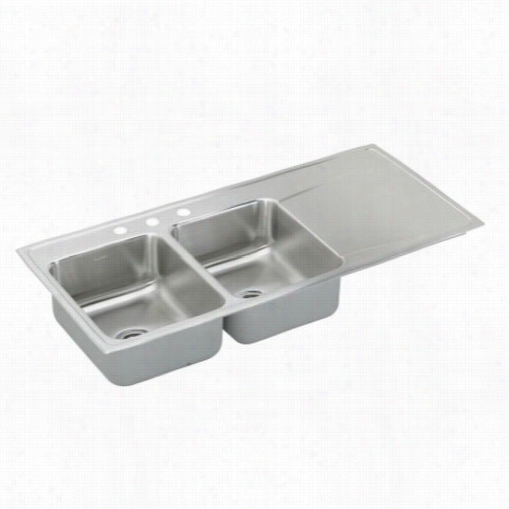 Elkay Ilr4822l Lustertone Double Bowl Sink To Left Of Work Area