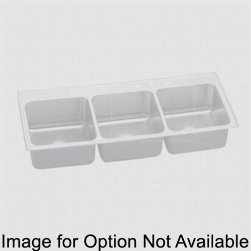 Elkay Ltr6322108 Lustertone 63"" Top Get Upon Triple Bowl  8 Hole Stainless Steel Sink