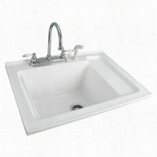 Foremost Ls-3021-w Berkshire Acry Lic Laundry  Sink In White With Shelf