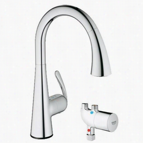 Grohe 30226 Laddyux Cafe Touch Pull-down Foam Head Kitchen Faucett With Grohtherm Micro