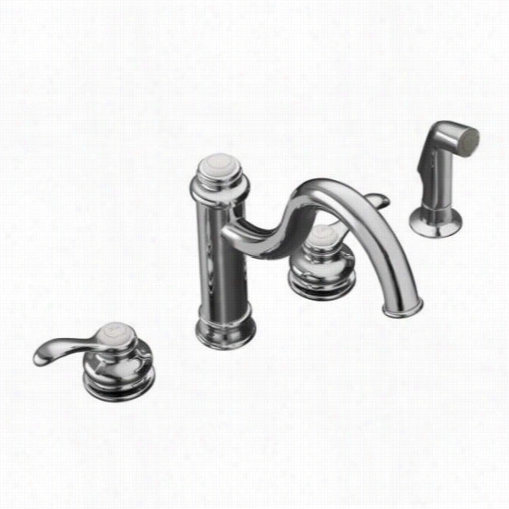 Kohler K-12231 Fairfax Hig H Spout Kitche N Sink Fauet With Matching Sidespray And Lever Handles