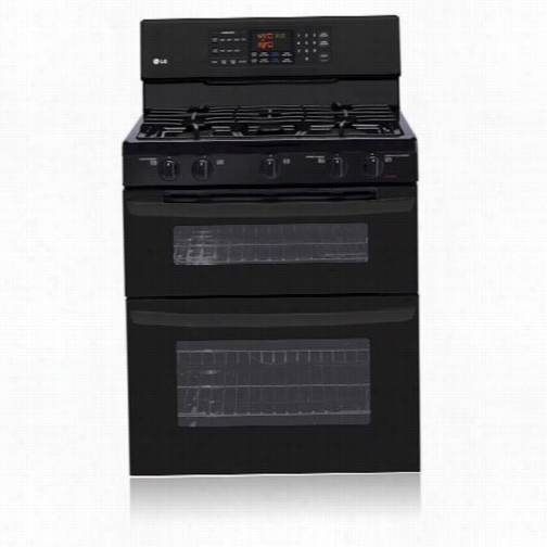 Lg Ldg3015sb 6.1 Cu.ft. Capacity Gas Double Oven Range In Smooth Black