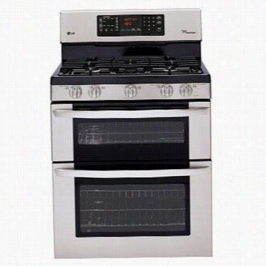 Lg Ldg3035s 6.1 Cu. Ft. Capacity Gass Double Oven Range Ith Superboil Burnner And Easyc Lean