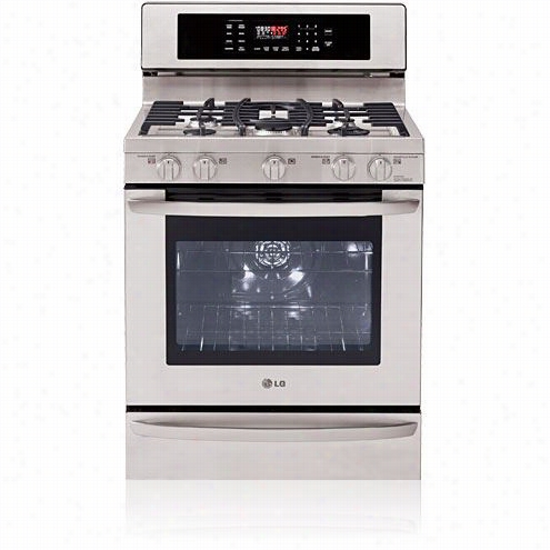 Lg Lrg3097st 5.4 Cu.fft. Free Sta Nding Gas Range Wit Evenjet Convection System And Warming Drawer