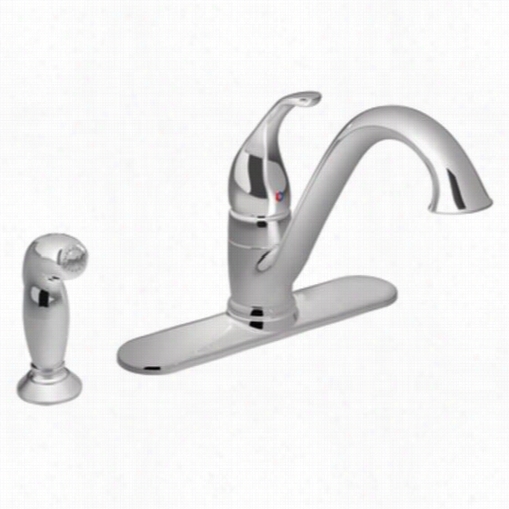 Moen 7840ep Caamerist Single Handle Kitchen Faucet In Chrome With Sside Spray