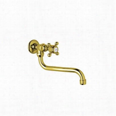 Rohl A1444xmib-2 Country Kitcehn Lead Free Compliiant Single Handle Wall Mounted Pot Filler In Inca Brass With Swinging Spout