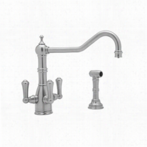 Rohl U.violin 1576ls Triflow Three Lver Handle Kitchen Faucet With Sidespray And Filter Package