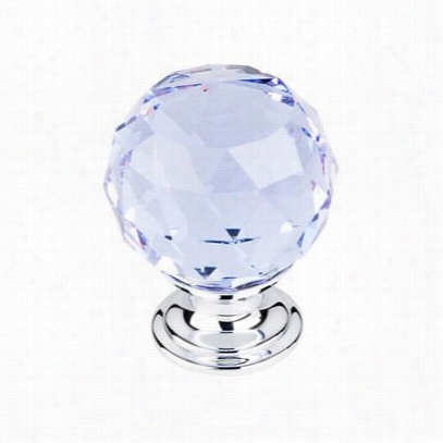 Top Knobs Tk114pc Crystal 1-3/8"" Light Blue Crystal Knob With Polished Chrome Base