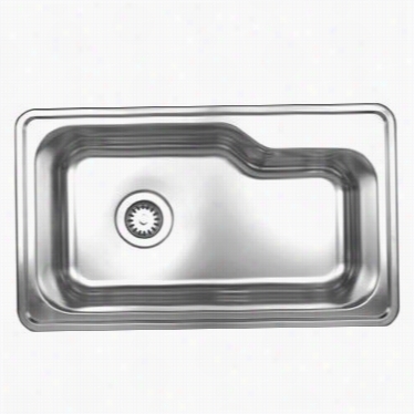 Whitehaus Whndb3016 Noah's 33-1/2"" Single Bowl Drop-in Sink In Brushed Stainless Steel