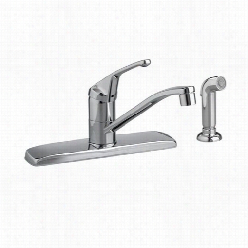 American Standard 4175.201f15.002 Colony Single Handle Kitcheen Faucet In Chrome Withs Ide Spray