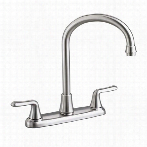 American Standard 4275.550f15.075 Colony Coupled Handle Kitchen Faucet Ins Tainless Steel With Gooseneck Spout 1.5 Gpm