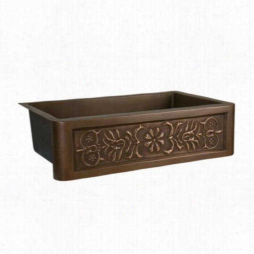 Barclay Fscsb3076-sac Sicily 30";" Embossed Isngle Bowl Farmer Sink In Smooth Antiquecopper