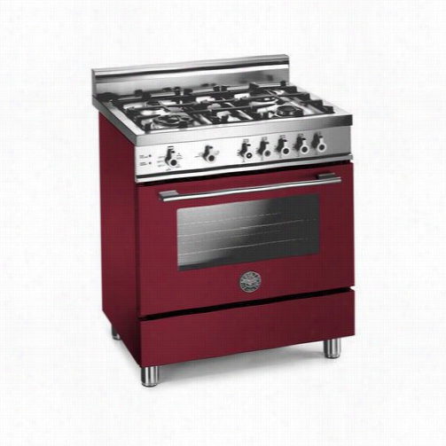 Bertazzooni Pro304gasvi Pro 30&quof;"  Gas Range In Vino With 4 Brass Urners