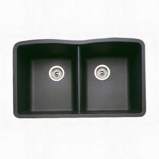 Blanco  440184 Diamond Anthracite Equal Double Bowl Silgranit Undermount Kitchen Sink