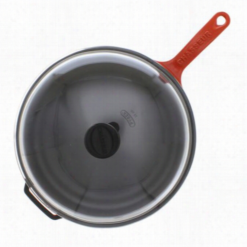 Chasseur Cci_3129_rd____ci_ 17 11"" Dia. Cat Iron Fry Pan With Lid In Red