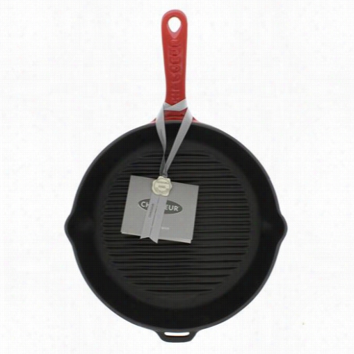 Chasseur Ci_3160_rd____ci_38 10"" Dia. Cast Iron Round Grill Pan In Red