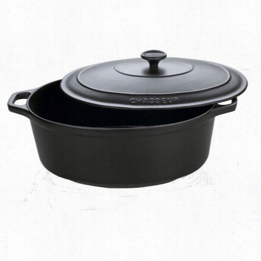 Chasseur Ci_3733_bk____ci_106 16""  X10"" Direct Iron Oval Casserole In Black With Lid