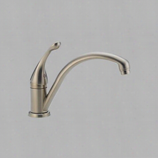 Delta 141-ss-dst Collins 1 Handle Kitchen Faucet In Stainless Steel