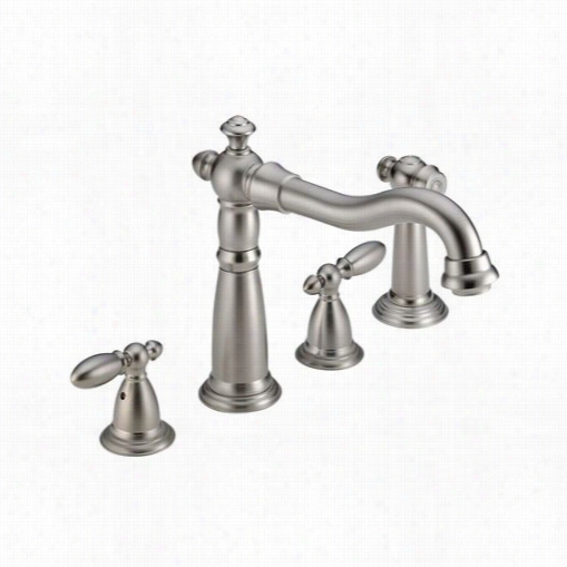 Dleta 2255-ss-dst Victorian Two Handle Widespread Kitchen Faucet With Spray Iin Stainless