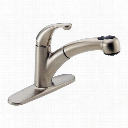 Delta 467-ss--dst Palo 1 Handle Pullout Kitchen Faucet With Sprray In Staonless