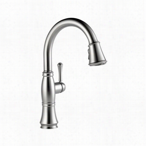 Delta 9197-ar-dst Cassidy Single Handle Pull Down Kitchen Faucet In Arctic Stainless