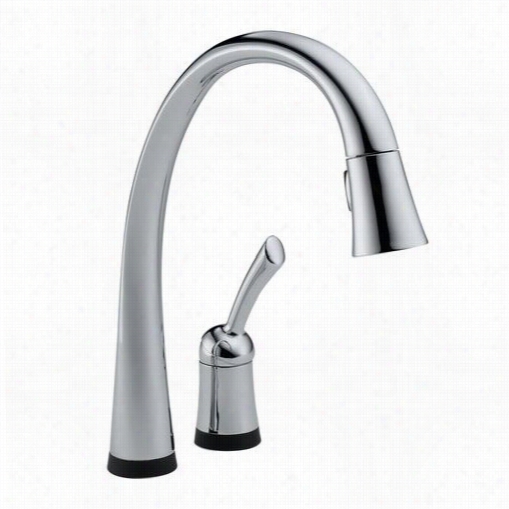 Delta 980t-dst Pilar 1 Handle Pullout Spray Kitchen Faucet In Chrome