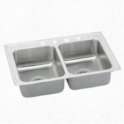 Elkay Bpsrq23170 Pacemakre 23&quo;t" Top Mount Double Bowl Bar Sink