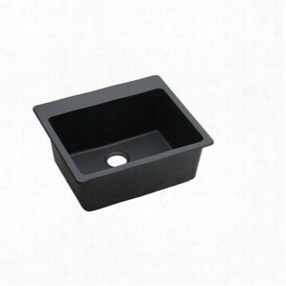 Elkay Elg2522bk0 Goourmet 25"" Top Mount Single Bowl Granite Sink Mourning