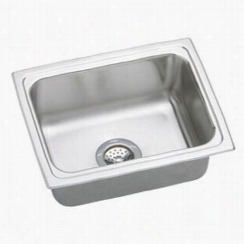 Elkay Lfrad2 51965 Gourmet 25"" Drop In Single Bowl Bar Sink In Lustrous Highlighted Satin With 6-1/2"&quo; Bwl Depth