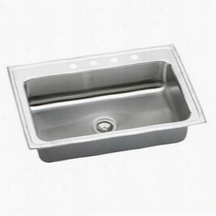 Elkay Lrs33220 Lustrtone 33"" Topmount Single Bowwl Stainless Steel Sink