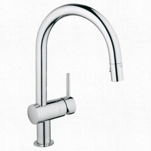 Grohe 31378 Minta Pullout Spray Kitchen Faucet Wit H Silkmove Ceramic Disc Cartridgr And Locking Spray Cntrol