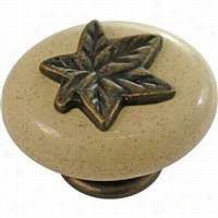 Hickory Hardware P4031-woao Country Accidental 1-1/2"" Oval Knob In Windover Antique With Oatmeal