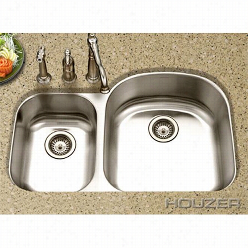 Houzer Mc-3210sl-1 Medallion Designer Undermount70/30 Stainelss Steel (dou Ble Bow)l Sink