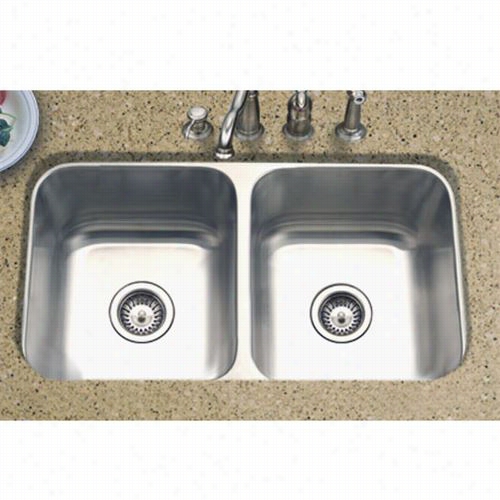 Houzer Mmd-3109-1 Medallion Classic Undermount 50/50 Stainlees Steeel (double Bwol) Sink