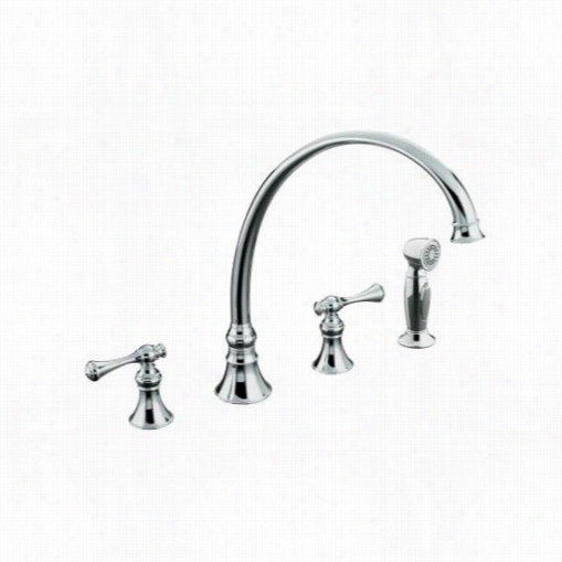 Kohler K-16111-4a Revival 12&q Uot;" Kitchen Sink Faucet With  Traditional Lever Handles And Sidespray