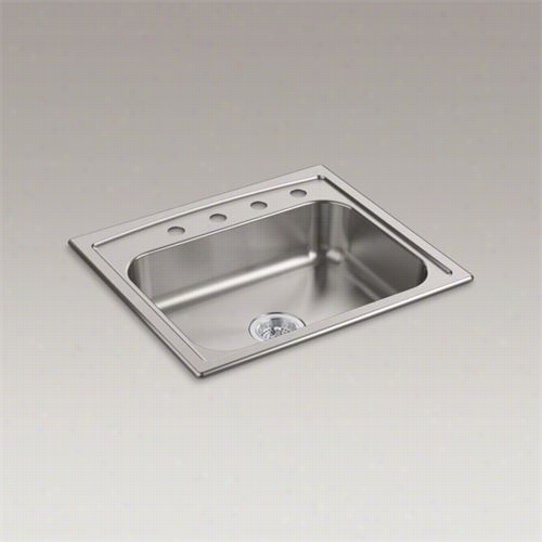 Kohler K-4011-4-na Toccata Small Single Bowl Kitchen Sink