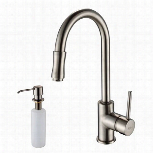 Kraus Kpf-1622-ksd-30sn Satin Nickel Pullout Sprayer Kitch En Fauxet And Soap Dispejser