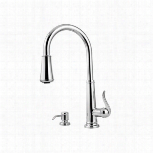 Pfister G529-ypc Ashfield 2 Or 4 Hole Pull Down Kitchen Faucet In Polished Ch Rome