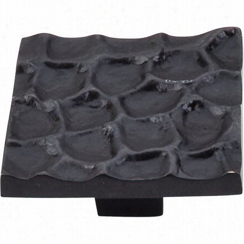 Top Knobs Tk302cb Cobblestone Lage Sqare Knob In Coal Black