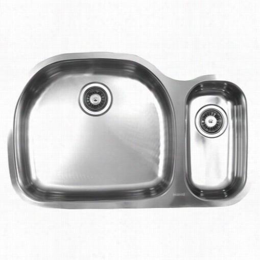 Ukinox D5337.70.30.10l 32&qu0t;" X 17"" X 10"" 70/30 Doubel Basin Stainless Steel Undermount K1tchen Sink