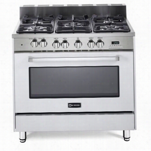 Verona Vefsge3655nw 36"" Dual Fuel Concection Range In White With Single Oven