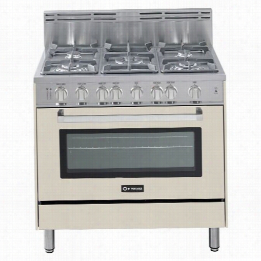 Verona Vefsgg365na W36"" Gas Range With 5 Sealed Burners In Antique White Gloss