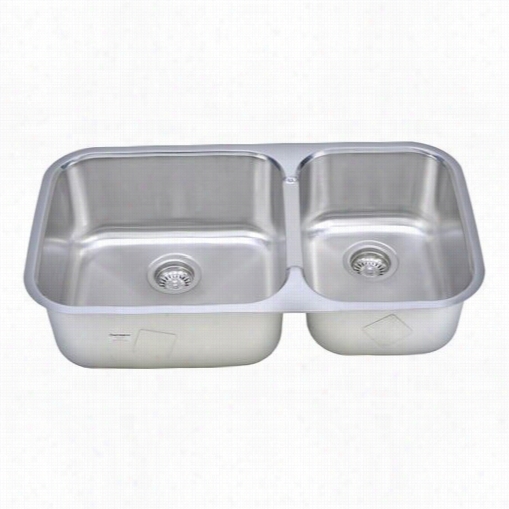 Wells Sinkware Tru3319-98a Trio 31-1/4"" X 18-1/2"" X 9"" 18 Gauge Doulbe-bowl Topmount Stainless Steel Sink