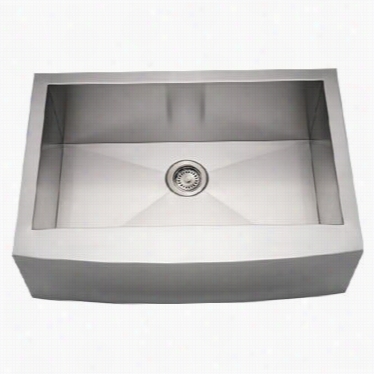 Whirehaus Whncmap3021 Noah's 30"" Single Bowl Sink In Rbushed Stainless Stee1 With Arched Front Apron
