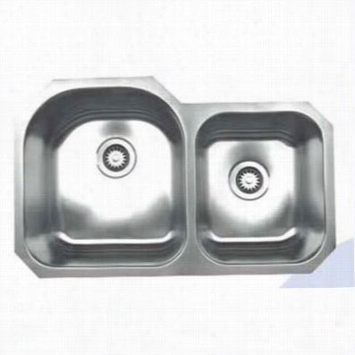 Whitehaus Whndbu3220 Noah's 31-7//8"&;quot; Double Bowl Undermount Sink In Brushe Stainless Steel