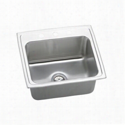 Elkay Dlr2219100 Lustertone 19-1/2"" Top Mount Single Bowl Stainless Steel Sink