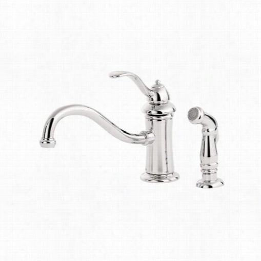 Pf Ister Gt34-4tcc Marielle Isngle Metal Leer Handle Kitchen Faucet In Polished Chrome